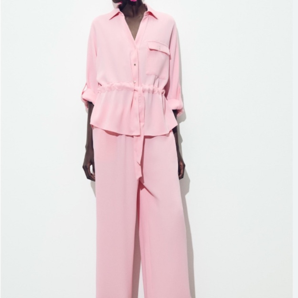 NWT - Zara Crepe Safari Shirt